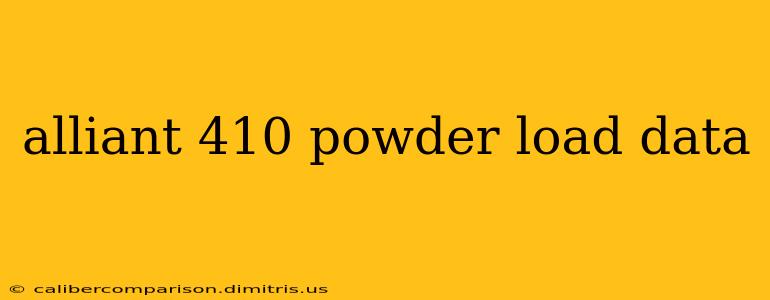 alliant 410 powder load data