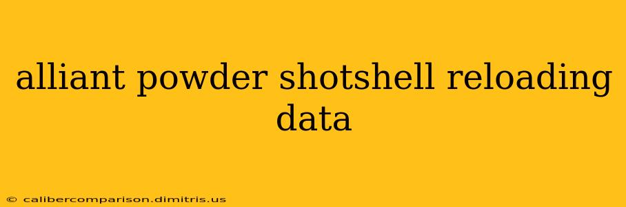 alliant powder shotshell reloading data