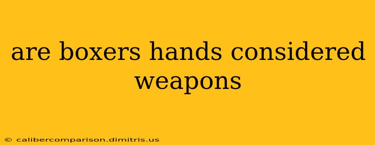 are boxers hands considered weapons