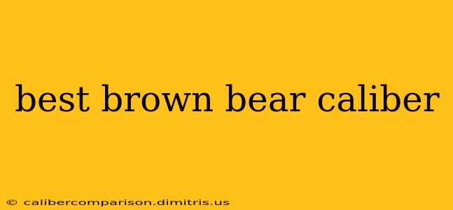 best brown bear caliber