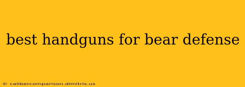 best handguns for bear defense