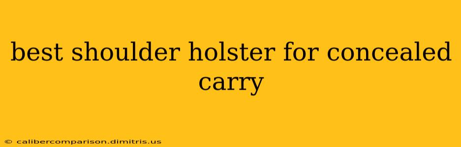 best shoulder holster for concealed carry