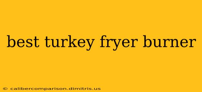 best turkey fryer burner