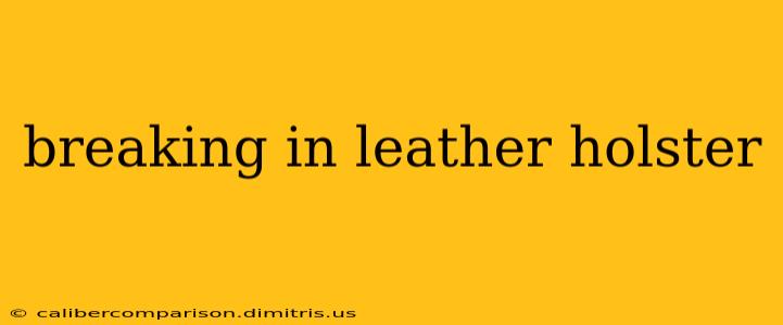 breaking in leather holster