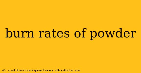 burn rates of powder