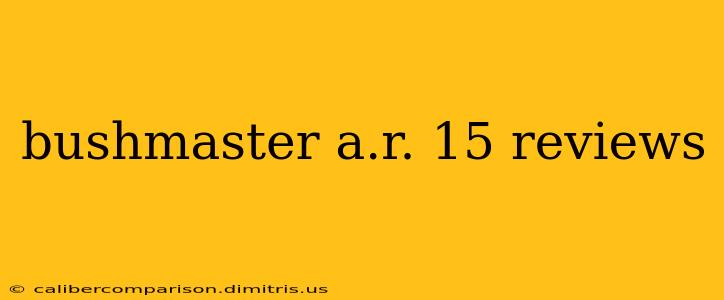 bushmaster a.r. 15 reviews