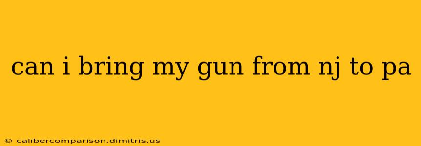 can i bring my gun from nj to pa