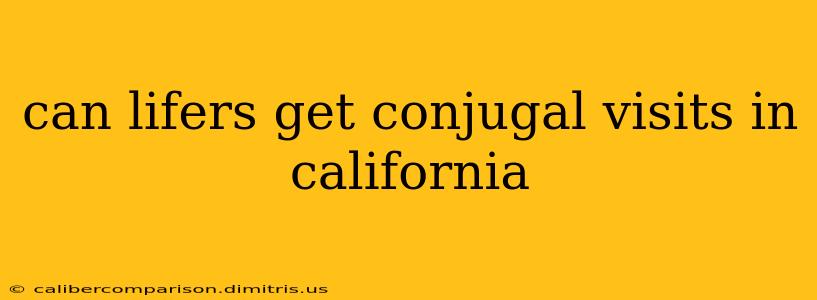 can lifers get conjugal visits in california