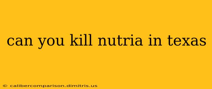 can you kill nutria in texas