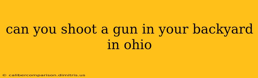 can you shoot a gun in your backyard in ohio