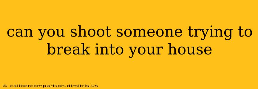 can you shoot someone trying to break into your house