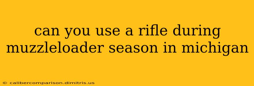 can you use a rifle during muzzleloader season in michigan