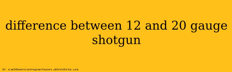 difference between 12 and 20 gauge shotgun