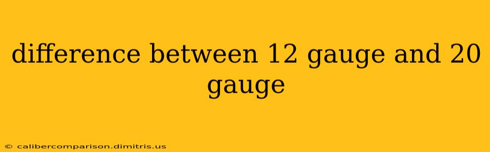 difference between 12 gauge and 20 gauge