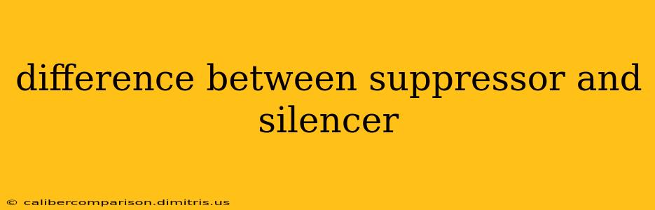 difference between suppressor and silencer