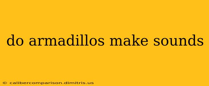 do armadillos make sounds