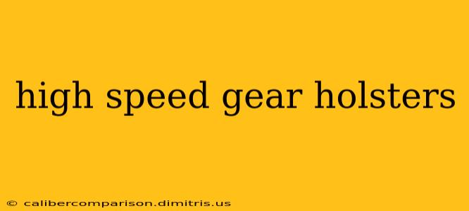 high speed gear holsters