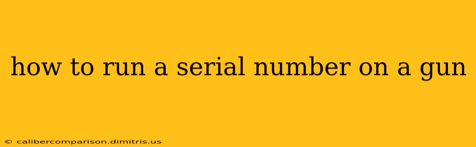 how to run a serial number on a gun