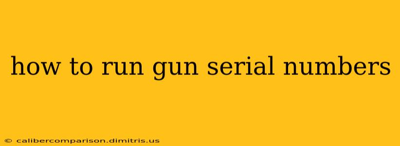 how to run gun serial numbers