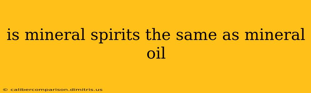 is mineral spirits the same as mineral oil