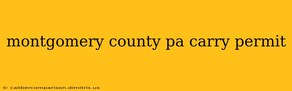 montgomery county pa carry permit