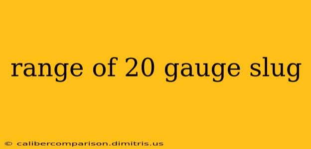 range of 20 gauge slug