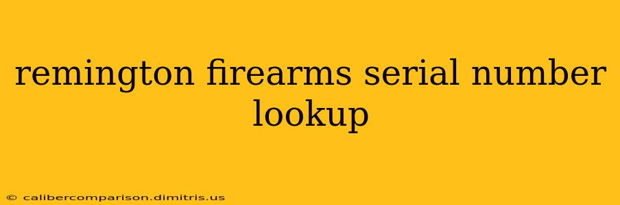 remington firearms serial number lookup