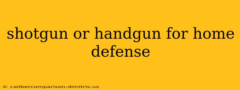 shotgun or handgun for home defense