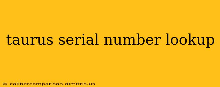 taurus serial number lookup