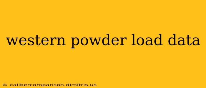 western powder load data