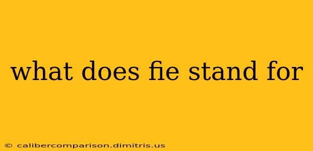 what does fie stand for