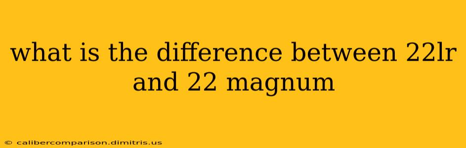 what is the difference between 22lr and 22 magnum