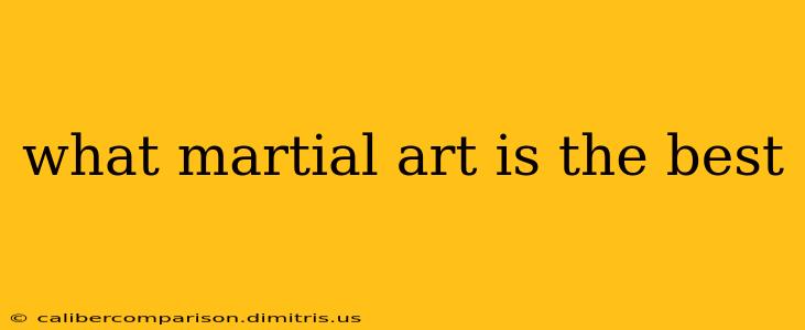 what martial art is the best