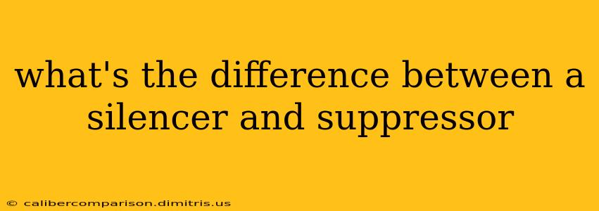 what's the difference between a silencer and suppressor