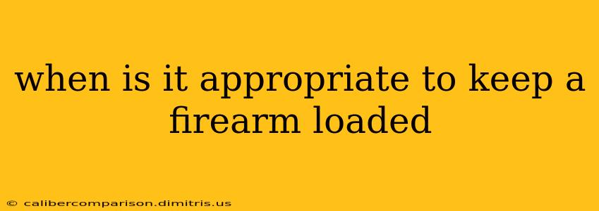 when is it appropriate to keep a firearm loaded